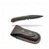 Image 2 : Folding 3" Damascus Blade Knife in Leather Sheath