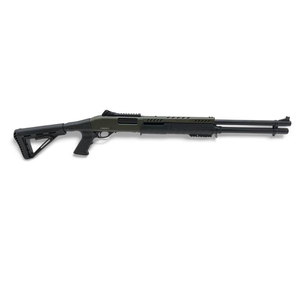 Canuck Sentry 12Ga Pump Action Shotgun 3" Chamber 24" Barrel With Pistol Grip Adj Stock Green, New