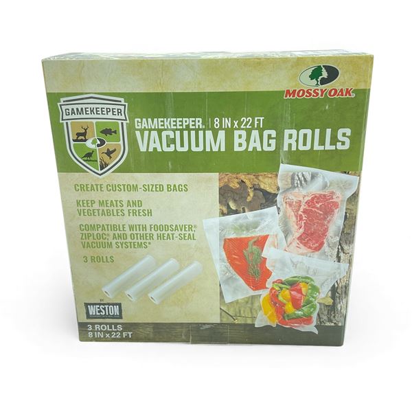 Weston Supply Gamekeeper Vacuum Bag Rolls 8" X 22', 3 Rolls