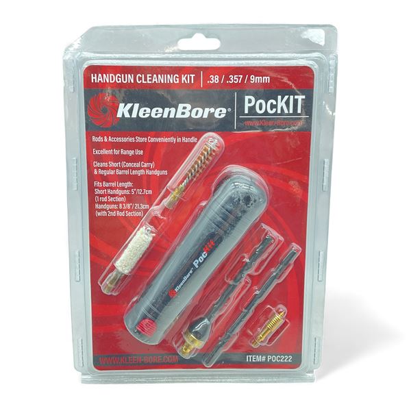 Kleenbore Pockit Handgun Cleaning Kit for 38, 357/ 9 mm, New