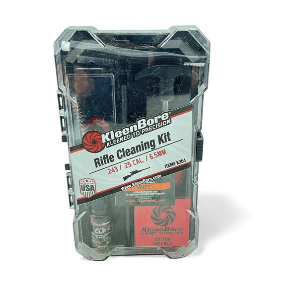KleenBore Rifle Cleaning Kit for 243, 25 Cal, 6.5 mm, New