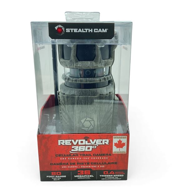 Stealth Cam Revolver 360 Cellular Trail Camera, Takes 36 MP Pictures, 80' Range, New