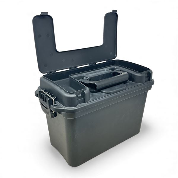 Side Open Ammo Can with Tray, Polymer, 13" X 7" X 10", Black