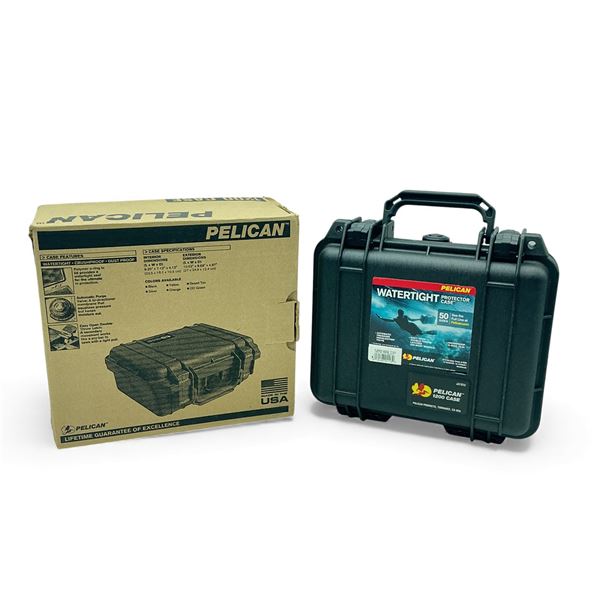 Pelican Foam Lined 1200 Case, 10.5" X 9.5" X 4.5", Black, New