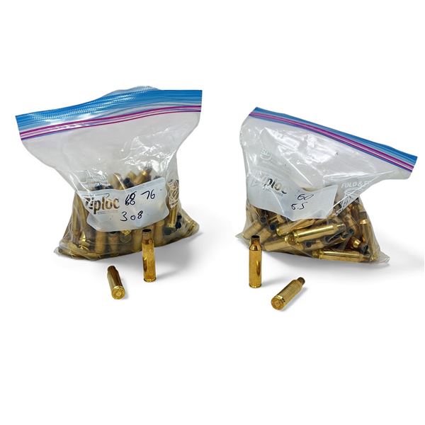 Brass Rifle Cases, 6.5 Creedmoor Approx 60 Qty and 308 Win Approx 76 Qty