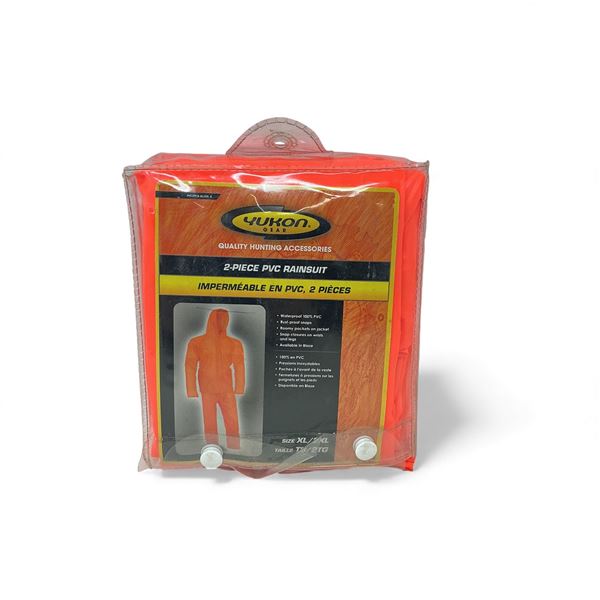 Yukon Gear 2 Pc PVC Rainsuit, Size XL, Includes Jacket and Pants