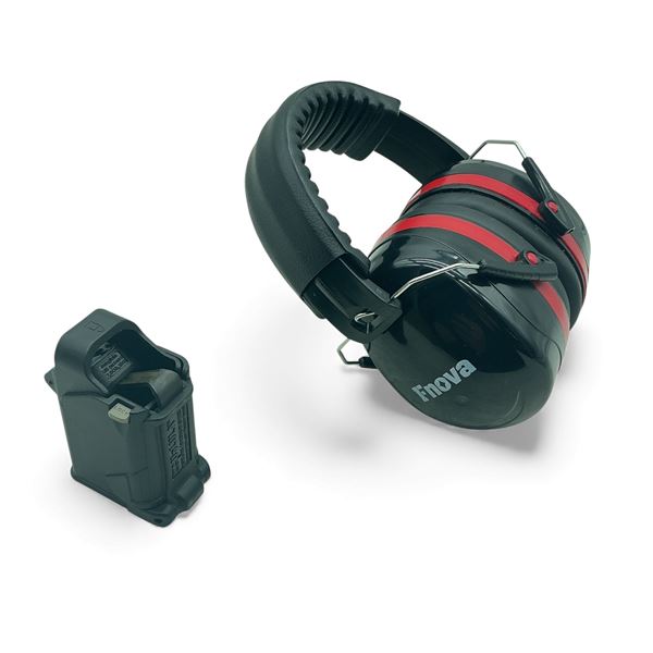 FNova Ear Protection Muffs and Uplula Pistol Reloader