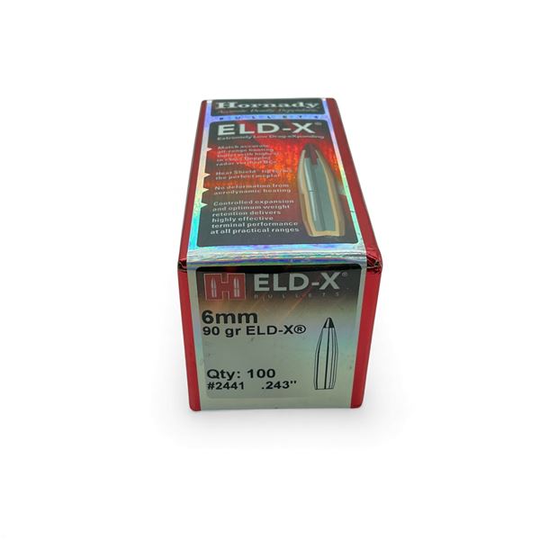Hornady ELD-X 6 mm .243" 90 Grain Projectiles, 100 Qty