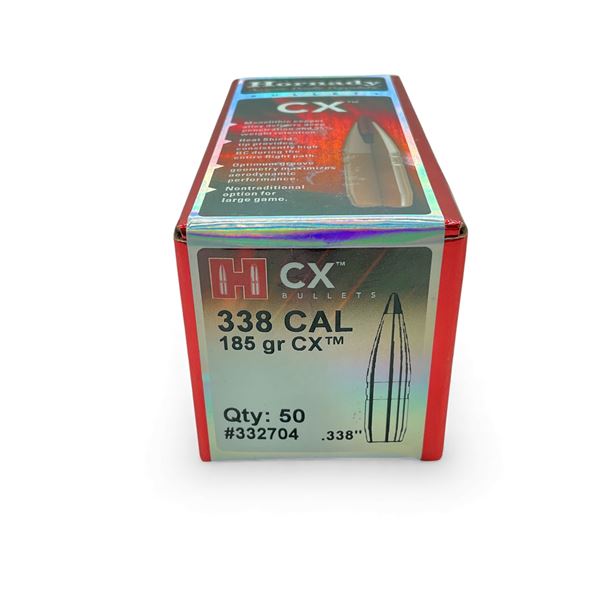 Hornady CX 338 Cal .338" 185 Grain Projectiles, 50 Qty