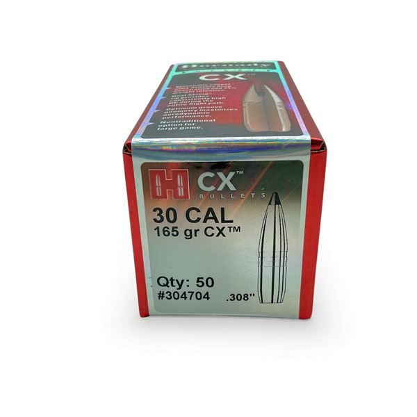 Hornady CX 30 Cal .308" 165 Grain Projectiles, 50 Qty