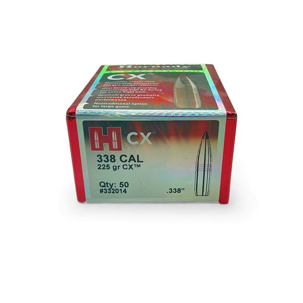 Hornady CX 338 Cal .338" 225 Grain Projectiles, 50 Qty