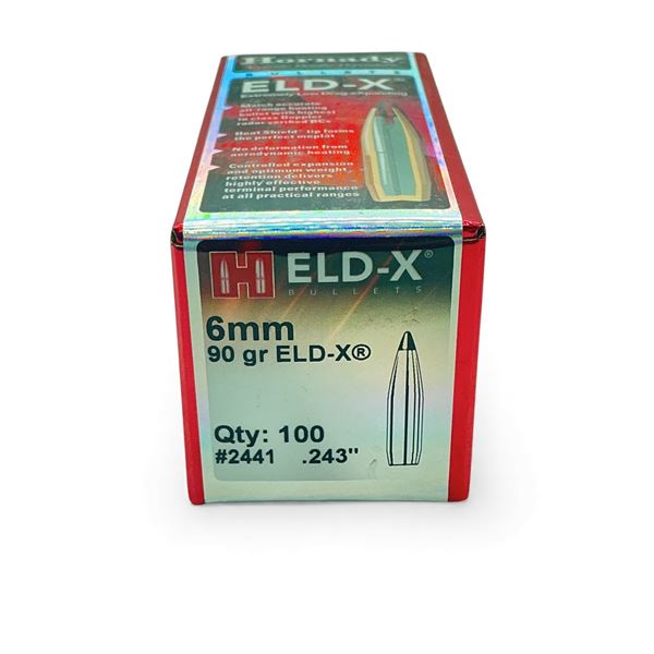 Hornady ELD-X 6 mm .243" 90 Grain Projectiles, 100 Qty