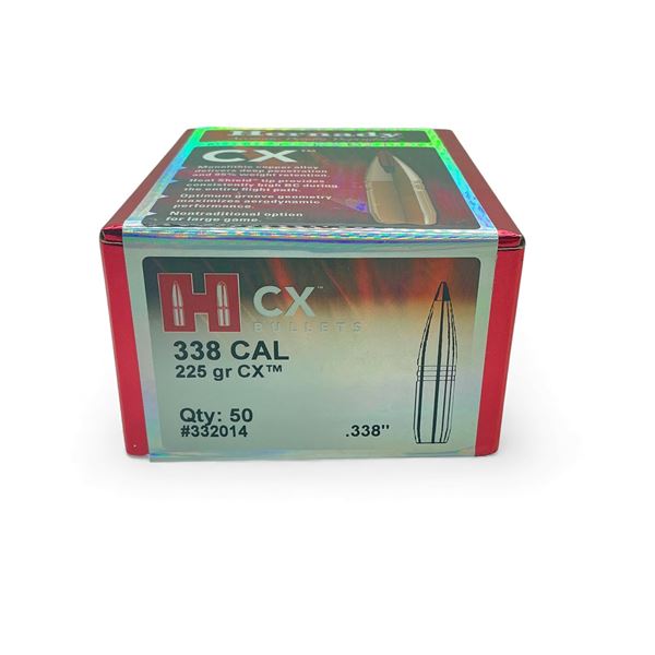 Hornady CX 338 Cal .338" 225 Grain Projectiles, 50 Qty