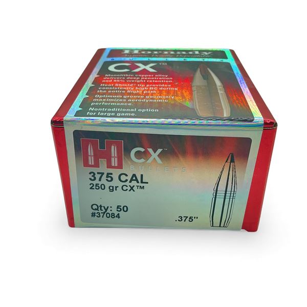 Hornady CX 375 Cal .375" 250 Grain Projectiles, 50 Qty