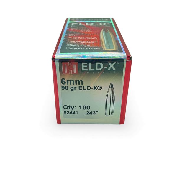 Hornady ELD-X 6 mm .243" 90 Grain Projectiles, 100 Qty