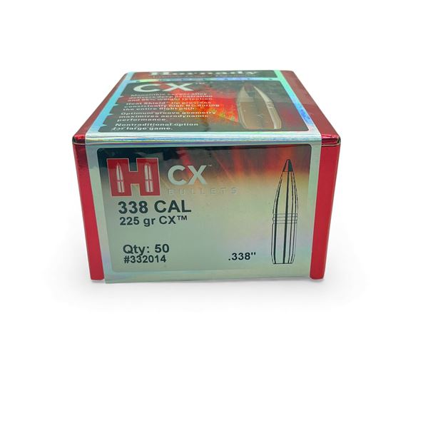 Hornady CX 338 Cal .338" 225 Grain Projectiles, 50 Qty