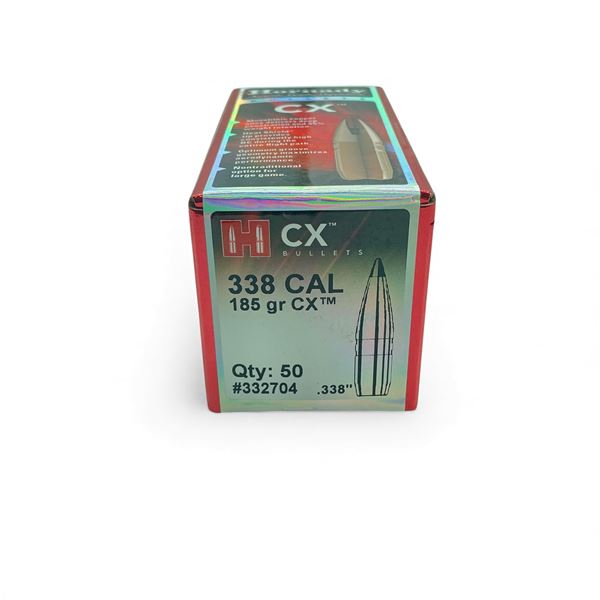 Hornady CX 338 Cal .338" 185 Grain Projectiles, 50 Qty