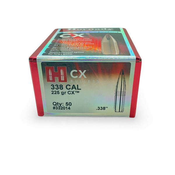 Hornady CX 338 Cal .338" 225 Grain Projectiles, 50 Qty