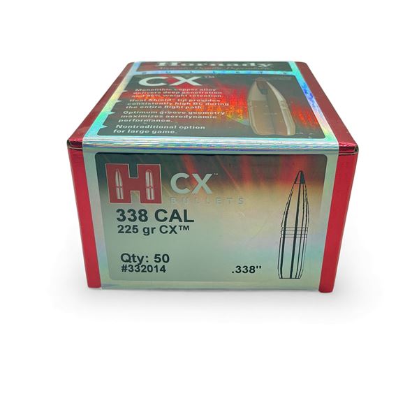 Hornady CX 338 Cal .338" 225 Grain Projectiles, 50 Qty