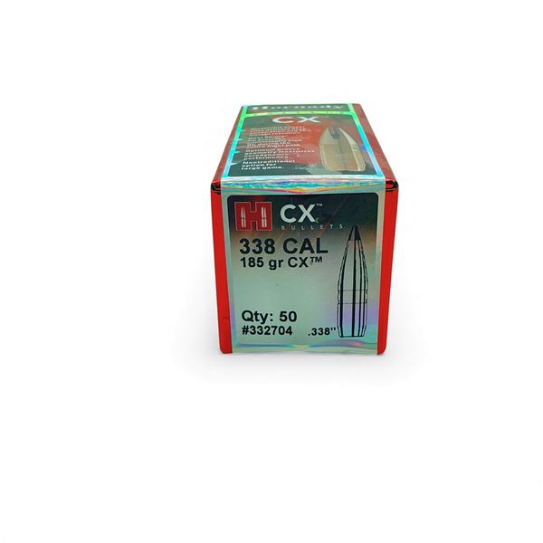 Hornady CX 338 Cal .338" 185 Grain Projectiles, 50 Qty