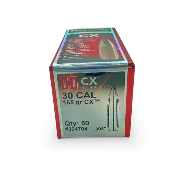 Hornady CX 30 Cal .308" 165 Grain Projectiles, 50 Qty