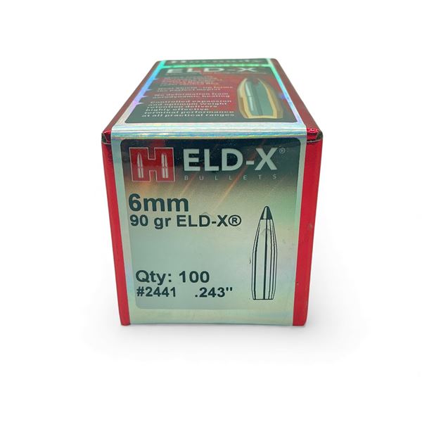 Hornady ELD-X 6 mm .243" 90 Grain Projectiles, 100 Qty