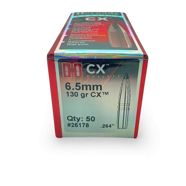 Hornady CX 6.5 mm Cal .264" 130 Grain Projectiles, 50 Qty