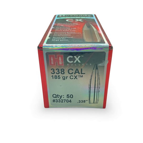 Hornady CX 338 Cal .338" 185 Grain Projectiles, 50 Qty