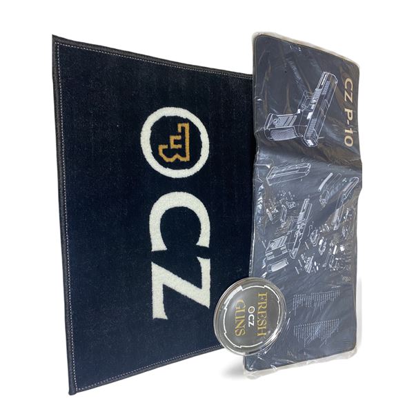 1x Cz Carpet, 1x Change Tray, 1x Large Mouse Pad with Cz P-10 Pistol diagram and info