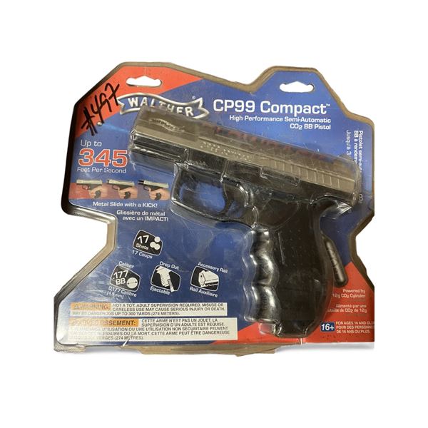 1X Walther CP99 Compact BB Pistol Black/Grey  (Clam pack Is damaged but content is new)