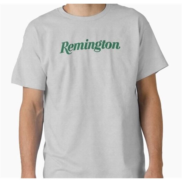1x T Shirt Grey with Remigton Print Green Size Large