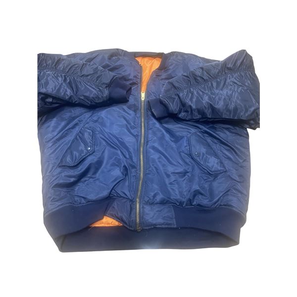 1x MA1 Korea Over Sized Bomber Jacket Navy Blue Size X-Large fits like 2-Xlarge