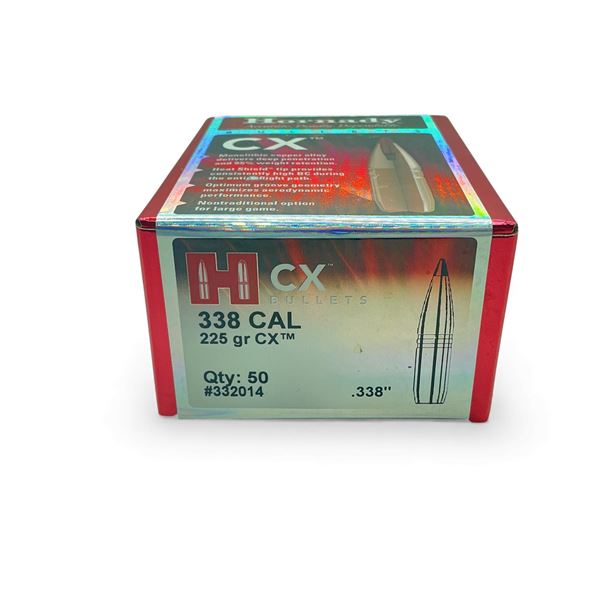 Hornady CX 338 Cal .338" 225 Grain Projectiles, 50 Qty