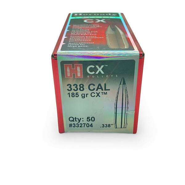 Hornady CX 338 Cal .338" 185 Grain Projectiles, 50 Qty