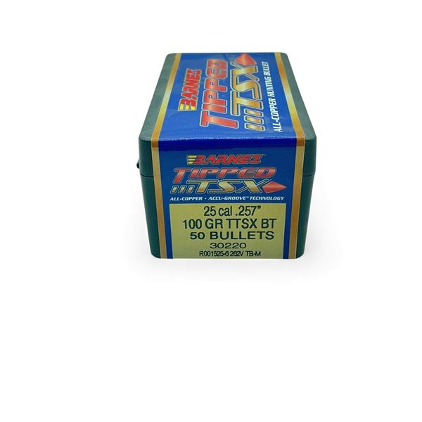 Barnes Tipped TSX 25 Cal .257" 100 Grain BT Projectiles, 50 Qty