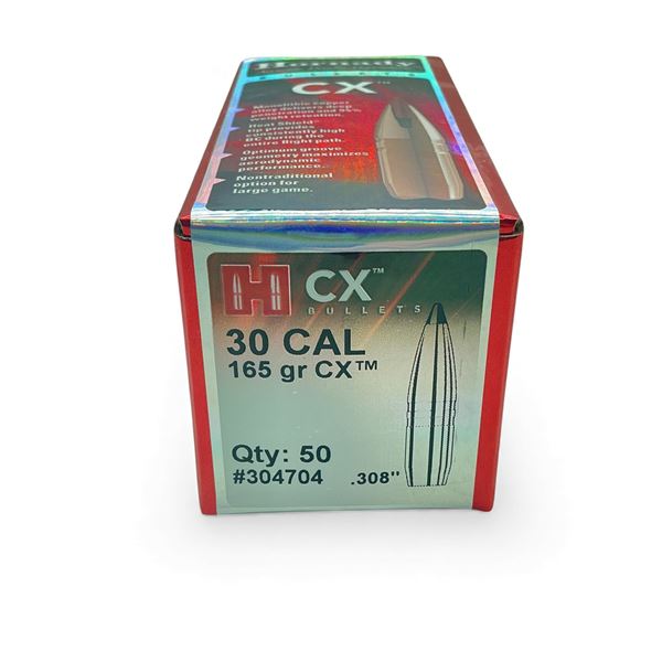 Hornady CX 30 Cal .308" 165 Grain Projectiles, 50 Qty