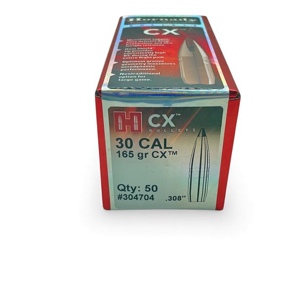 Hornady CX 30 Cal .308" 165 Grain Projectiles, 50 Qty