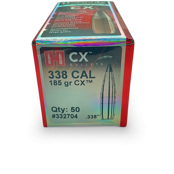 Hornady CX 338 Cal .338" 185 Grain Projectiles, 50 Qty
