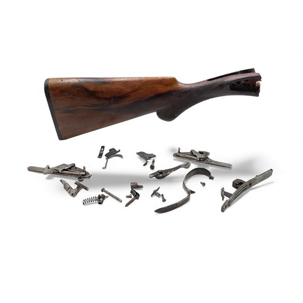 Baker Batvia Leader Rear Wood Stock And Hardware For Side By Side Shotgun