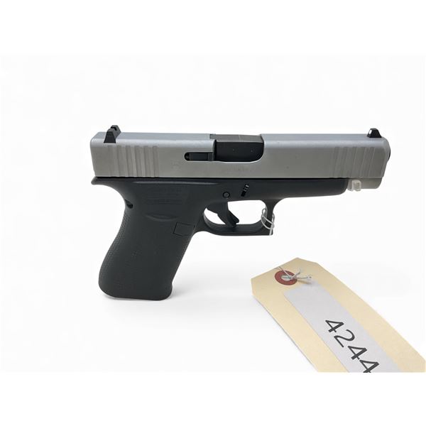 Glock 48 Semi Auto Pistol 9MM 4.17" Barrel 2 Tone Black And Silver, Restricted