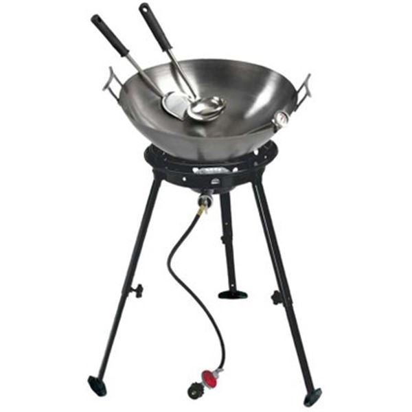 Eastman Outdoors 22" Steel Wok Kit With Big Kahuna Burner, New