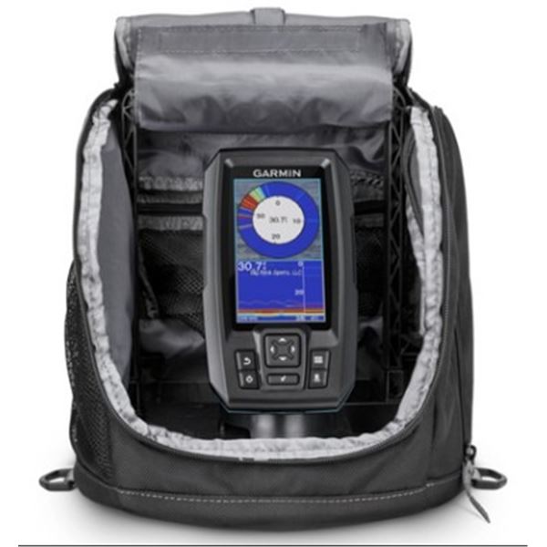 Garmin Striker Plus 4 Ice Fishing Bundle, Dual Beam IF  Transducer, Mount, Battery w/ Charger, New