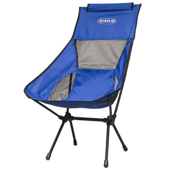 North 49 Pod Hi-Back Compact Folding Chair - Blue, New