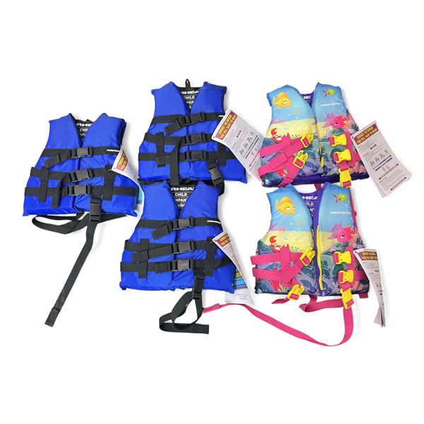 Airhead Life Jackets for Kids 15 - 25 kg X 5 Qty