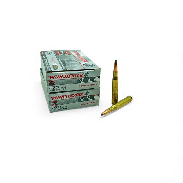 Winchester Super X Power Point 270 Win 150 Grain Ammunition, 40 Rounds