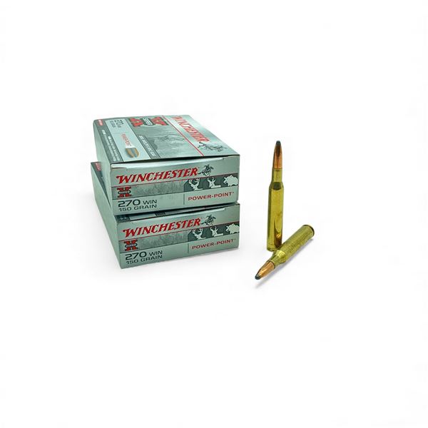 Winchester Super X Power Point 270 Win 150 Grain Ammunition, 40 Rounds