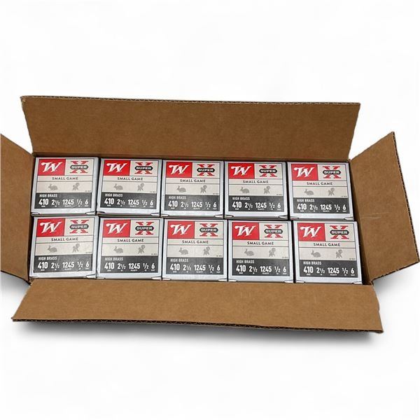 Winchester Super X 410 Ga, 2-1/2", 1/2 oz, #6 Shot Ammunition, Case of 250 Rounds