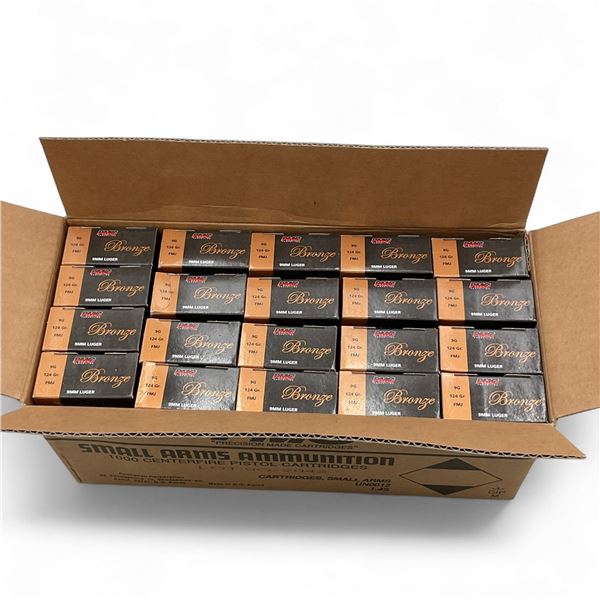 PMC 9mm Luger, 124 Grain FMJ Ammunition, 1000 Rounds