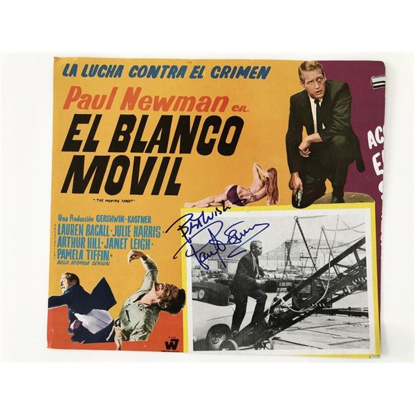 Paul Newman The Moving Target signed lobby card. GFA Authenticated