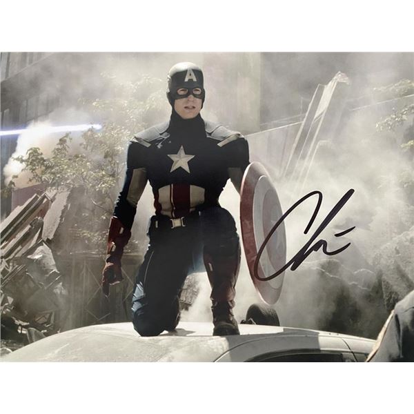 Captain America Chris Evans signed movie photo